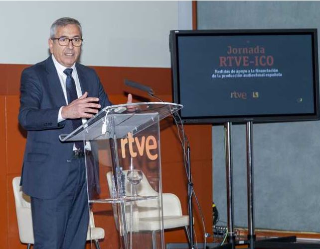 José Carlos García de Quevedo, Presidente del ICO en la Jornada "RTVE-ICO: medidas de apoyo a la financiación de la producción audiovisual española"