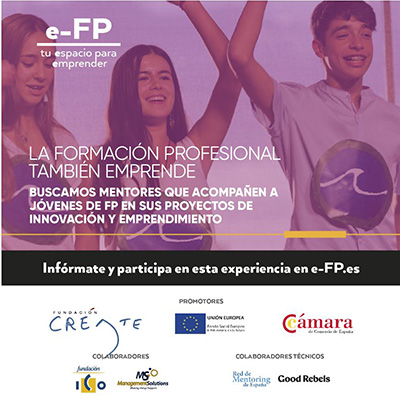 e-FP: Buscamos mentores qye acompañem a jóvenes de FP en sus proyectos de innovación y empreendimento