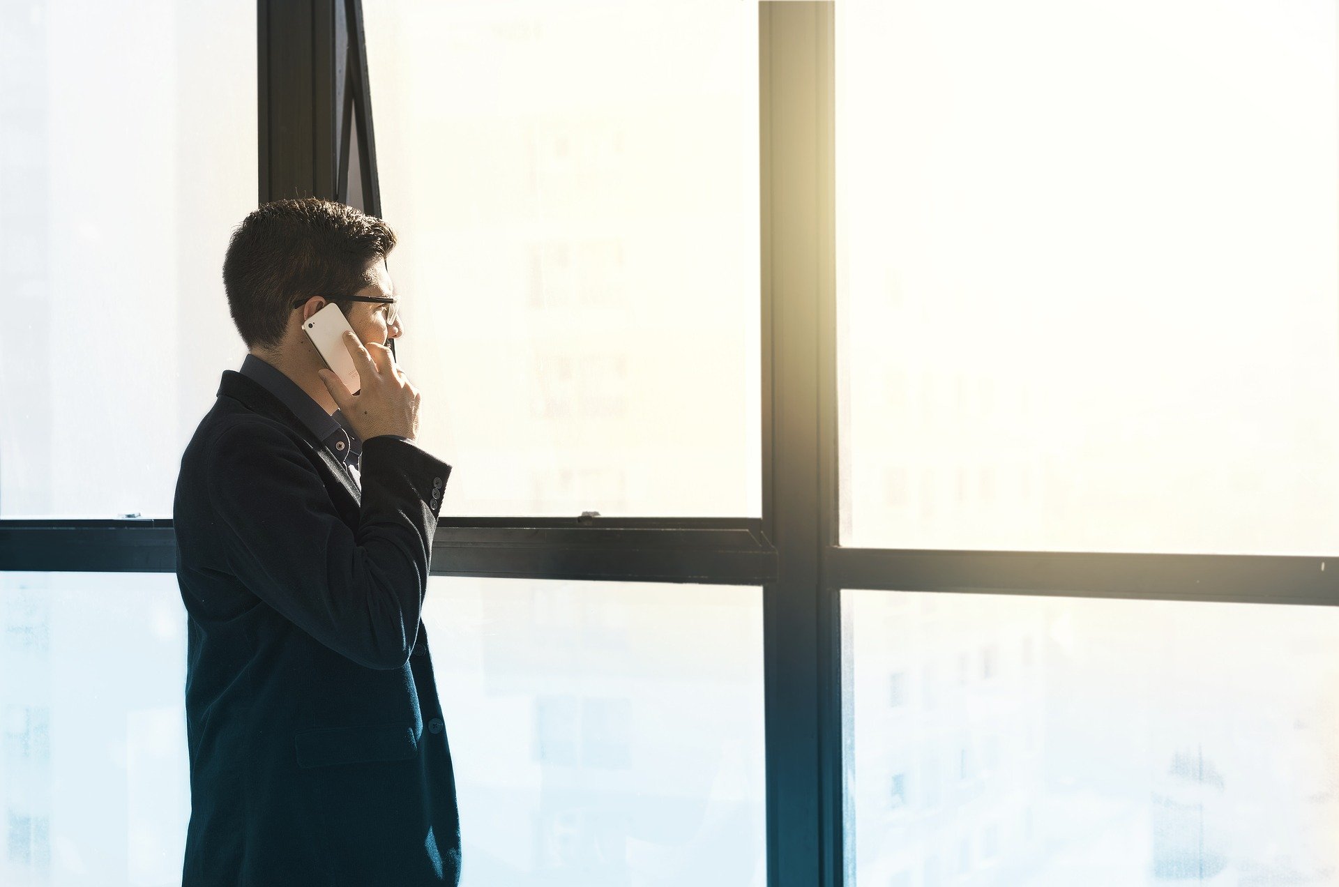 Man listening to financial information